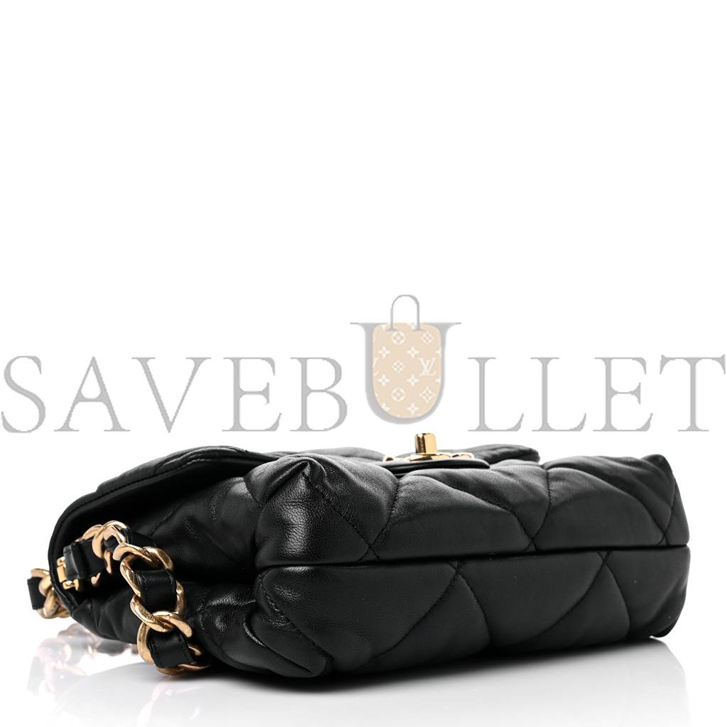 CHANEL LAMBSKIN QUILTED CHAIN TOP HANDLE FLAP BLACK GOLD HARDWARE (19*18*3cm) CHANEL LAMBSKIN QUILTED CHAIN TOP HANDLE FLAP BLACK GOLD HARDWARE (19*18*3cm)