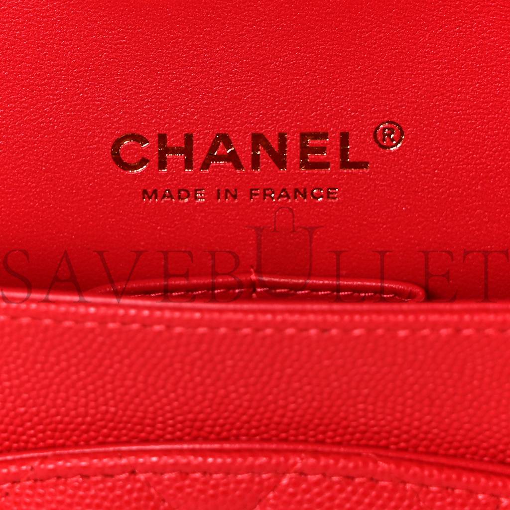 CHANEL CAVIAR QUILTED MEDIUM DOUBLE FLAP RED ROSE GOLD HARDWARE (25*15*6cm) CHANEL CAVIAR QUILTED MEDIUM DOUBLE FLAP RED ROSE GOLD HARDWARE (25*15*6cm)