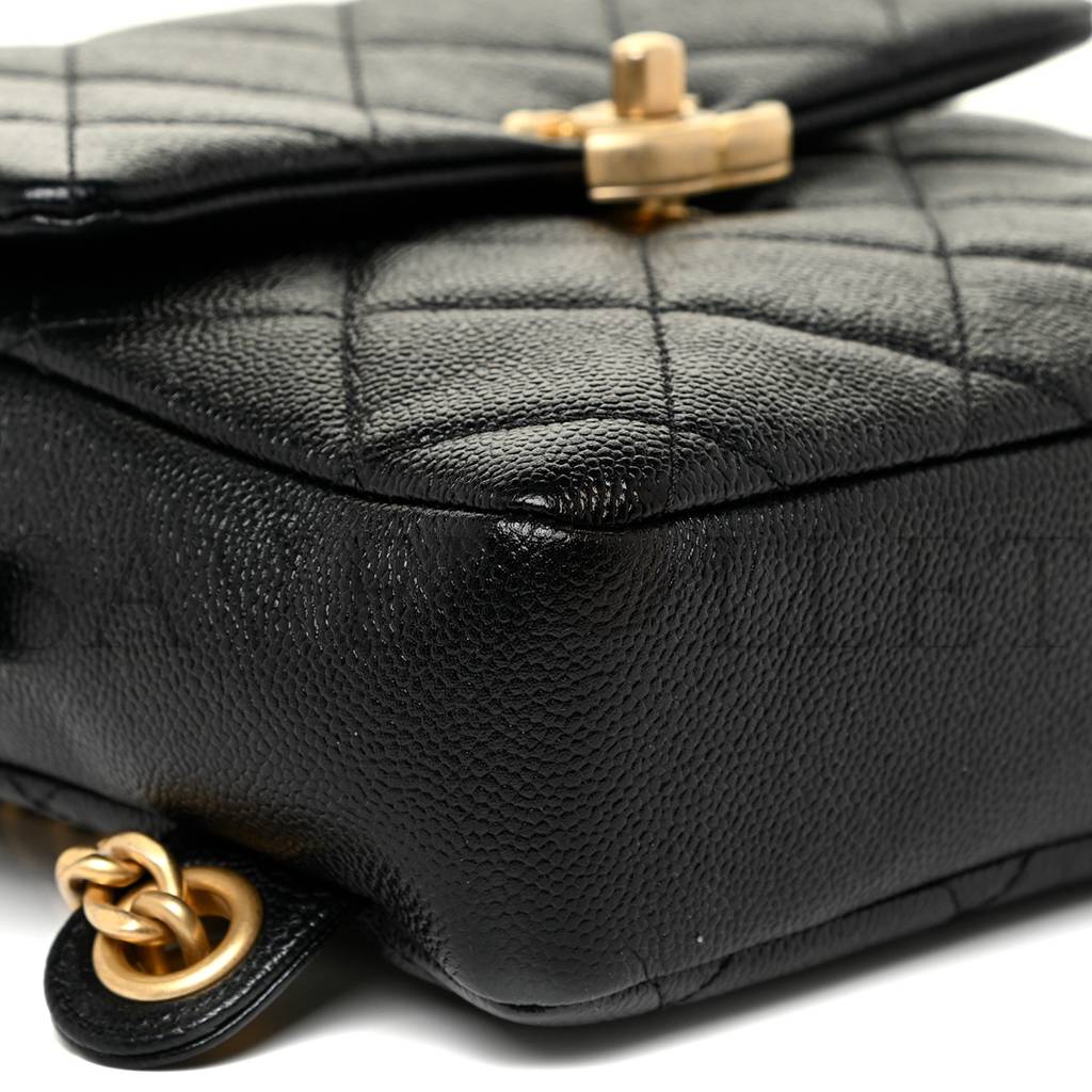 CHANEL CAVIAR QUILTED MULTI CHAIN BACKPACK BLACK (18*18*6cm) CHANEL CAVIAR QUILTED MULTI CHAIN BACKPACK BLACK (18*18*6cm)