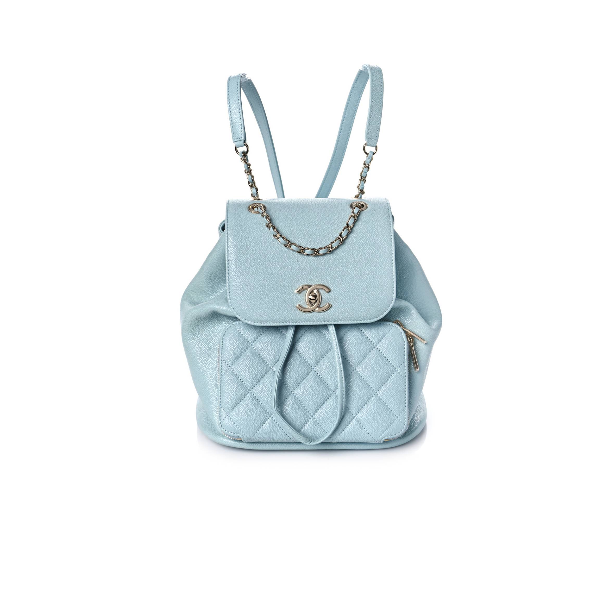 CHANEL CAVIAR QUILTED BUSINESS AFFINITY BACKPACK LIGHT BLUE (24*23*13cm) CHANEL CAVIAR QUILTED BUSINESS AFFINITY BACKPACK LIGHT BLUE (24*23*13cm)