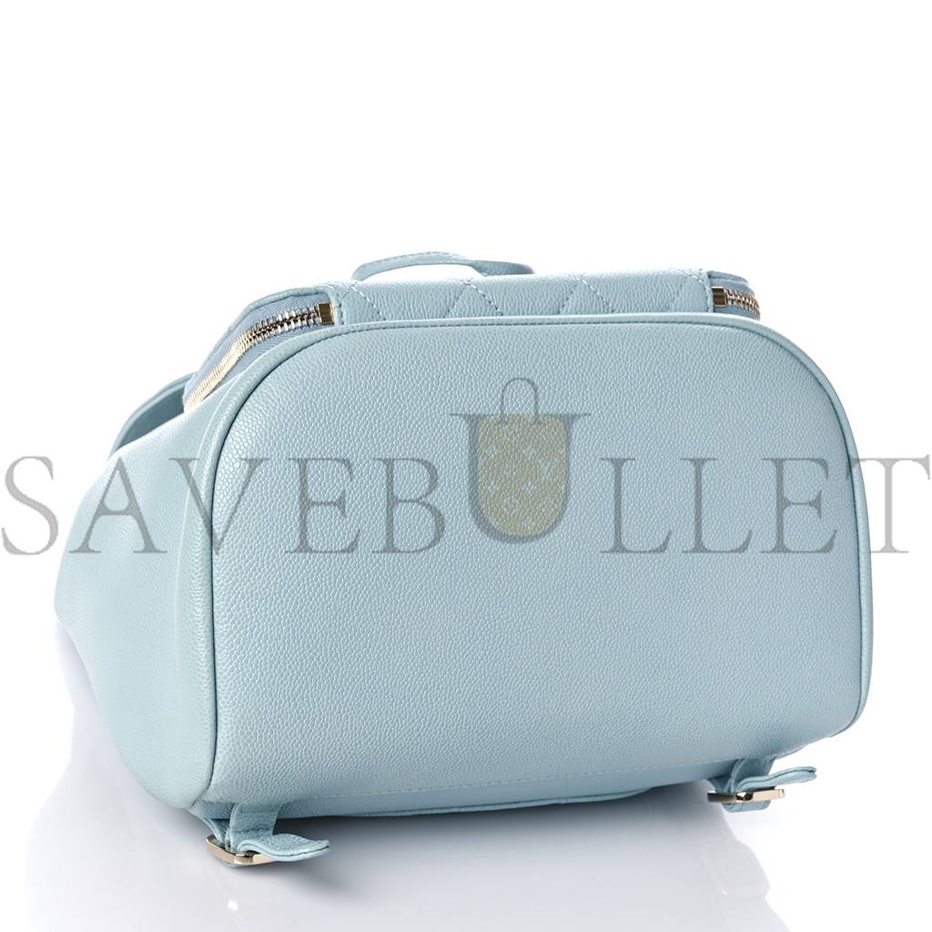 CHANEL CAVIAR QUILTED BUSINESS AFFINITY BACKPACK LIGHT BLUE (24*23*13cm) CHANEL CAVIAR QUILTED BUSINESS AFFINITY BACKPACK LIGHT BLUE (24*23*13cm)