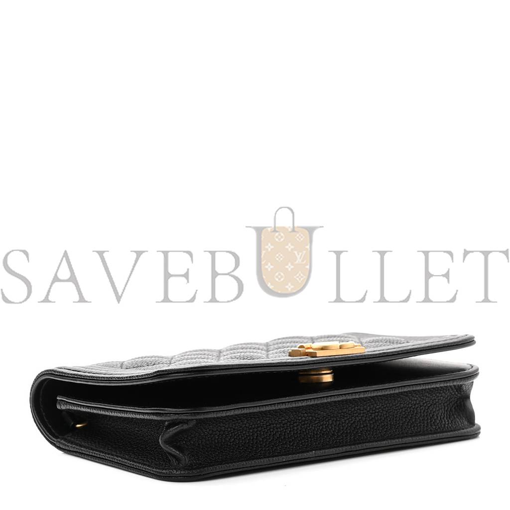 CHANEL CAVIAR QUILTED BOY WALLET ON CHAIN WOC BLACK GOLD HARDWARE (19*13*5cm) CHANEL CAVIAR QUILTED BOY WALLET ON CHAIN WOC BLACK GOLD HARDWARE (19*13*5cm)