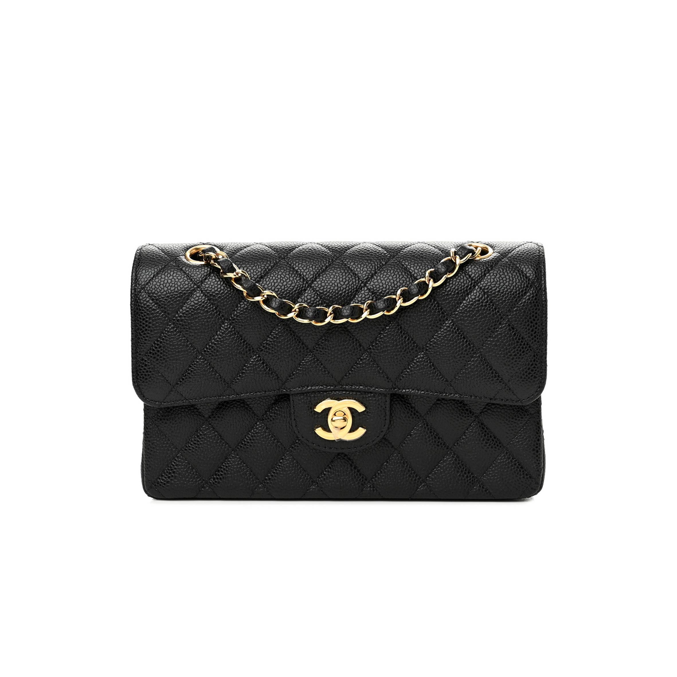 CHANEL CAVIAR QUILTED SMALL DOUBLE FLAP BLACK GOLD HARDWARE (23*14*6cm) CHANEL CAVIAR QUILTED SMALL DOUBLE FLAP BLACK GOLD HARDWARE (23*14*6cm)