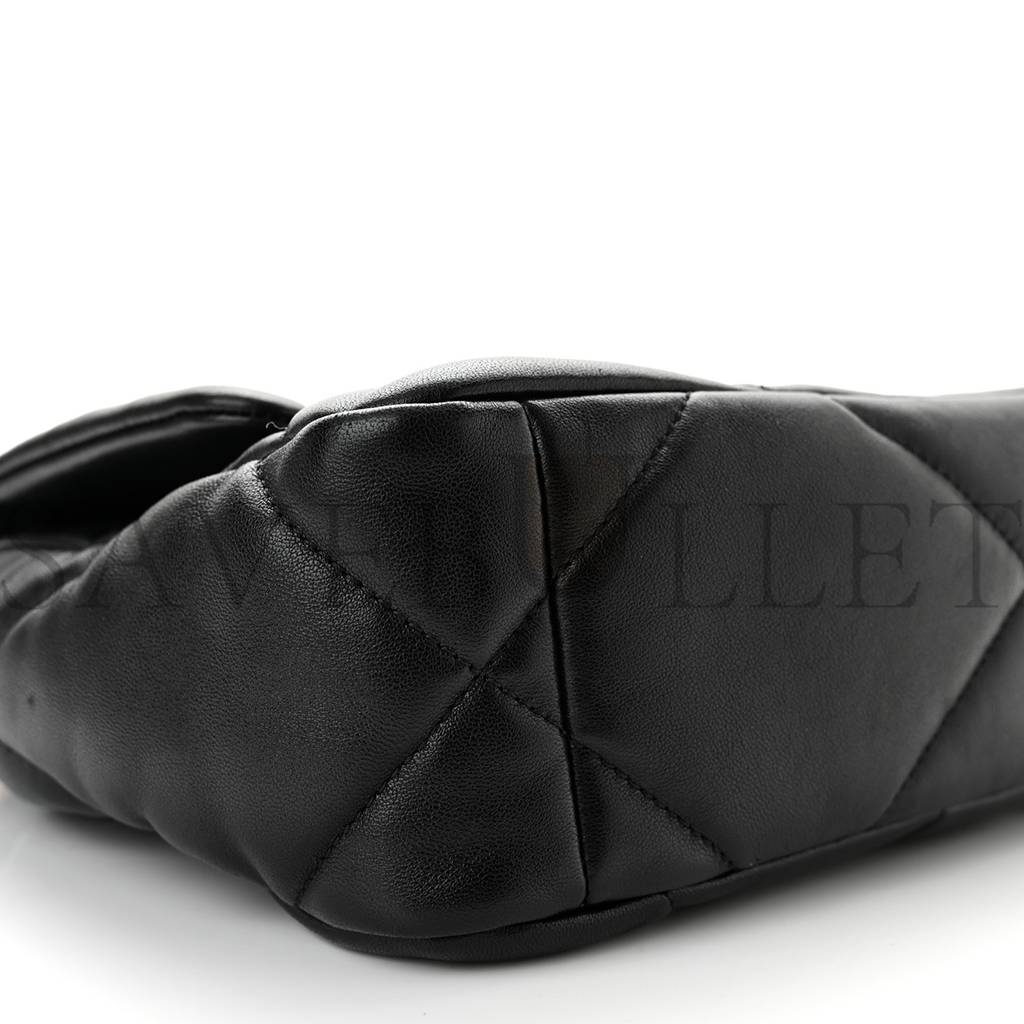 CHANEL LAMBSKIN QUILTED MEDIUM CHANEL 19 FLAP BLACK GOLD HARDWARE (26*17*8cm) CHANEL LAMBSKIN QUILTED MEDIUM CHANEL 19 FLAP BLACK GOLD HARDWARE (26*17*8cm)