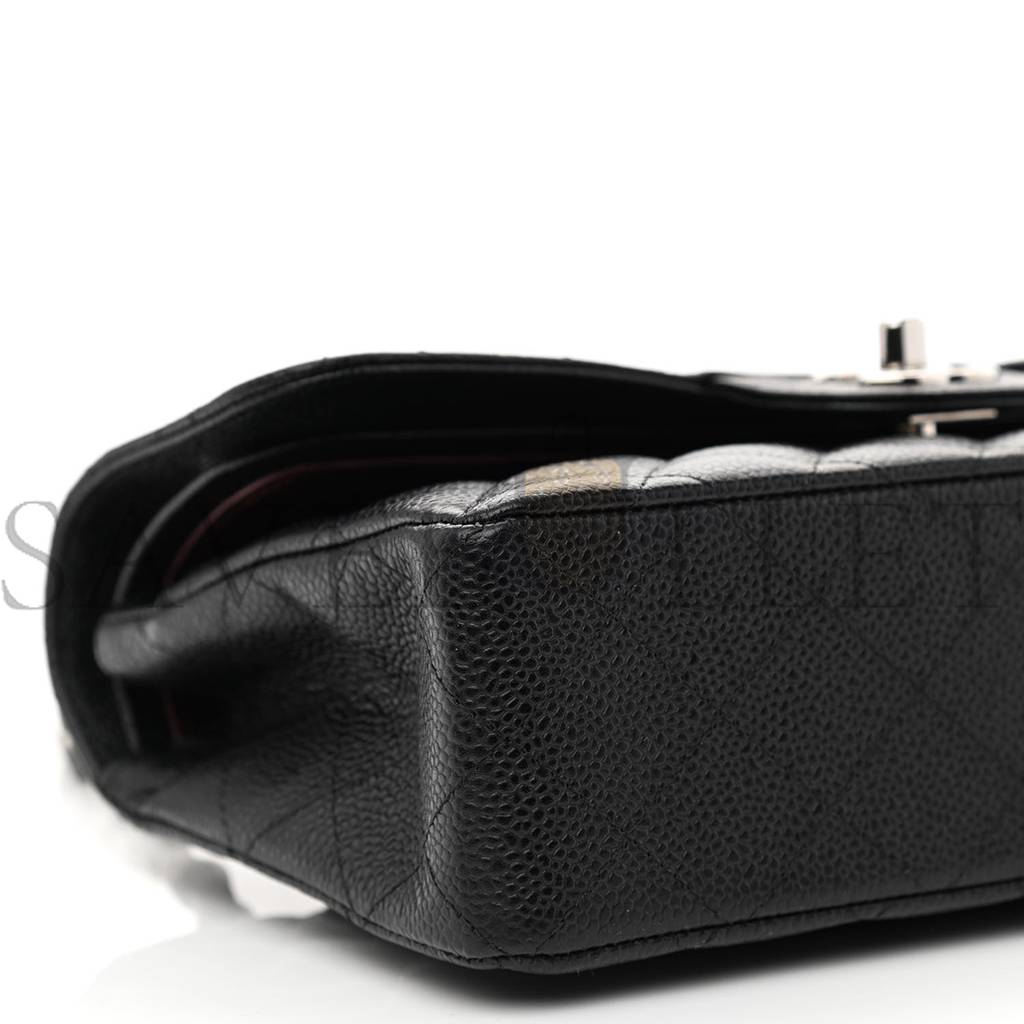 CHANEL CAVIAR QUILTED SMALL DOUBLE FLAP BLACK SILVER HARDWARE (23*14*6cm) CHANEL CAVIAR QUILTED SMALL DOUBLE FLAP BLACK SILVER HARDWARE (23*14*6cm)