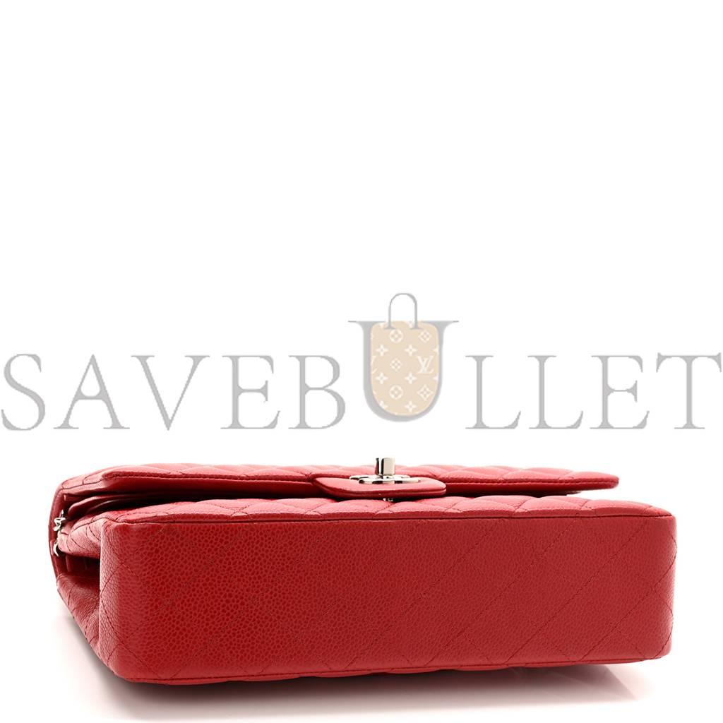 CHANEL CAVIAR QUILTED MEDIUM DOUBLE FLAP RED ROSE GOLD HARDWARE (25*15*6cm) CHANEL CAVIAR QUILTED MEDIUM DOUBLE FLAP RED ROSE GOLD HARDWARE (25*15*6cm)