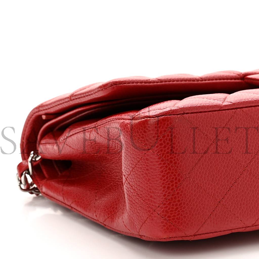 CHANEL CAVIAR QUILTED MEDIUM DOUBLE FLAP RED ROSE GOLD HARDWARE (25*15*6cm) CHANEL CAVIAR QUILTED MEDIUM DOUBLE FLAP RED ROSE GOLD HARDWARE (25*15*6cm)