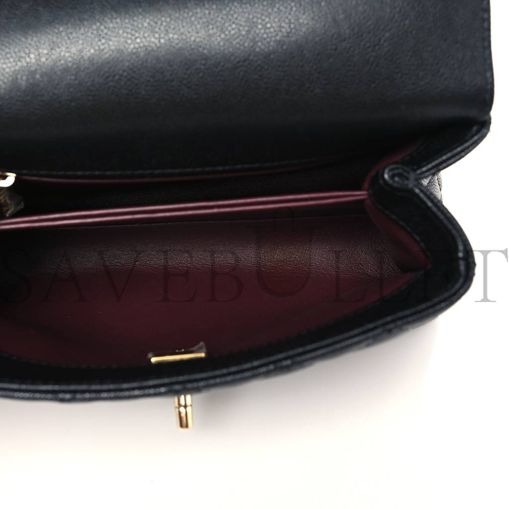 CHANEL CAVIAR QUILTED MINI COCO HANDLE FLAP BLACK GOLD HARDWARE (23*14*10cm) CHANEL CAVIAR QUILTED MINI COCO HANDLE FLAP BLACK GOLD HARDWARE (23*14*10cm)