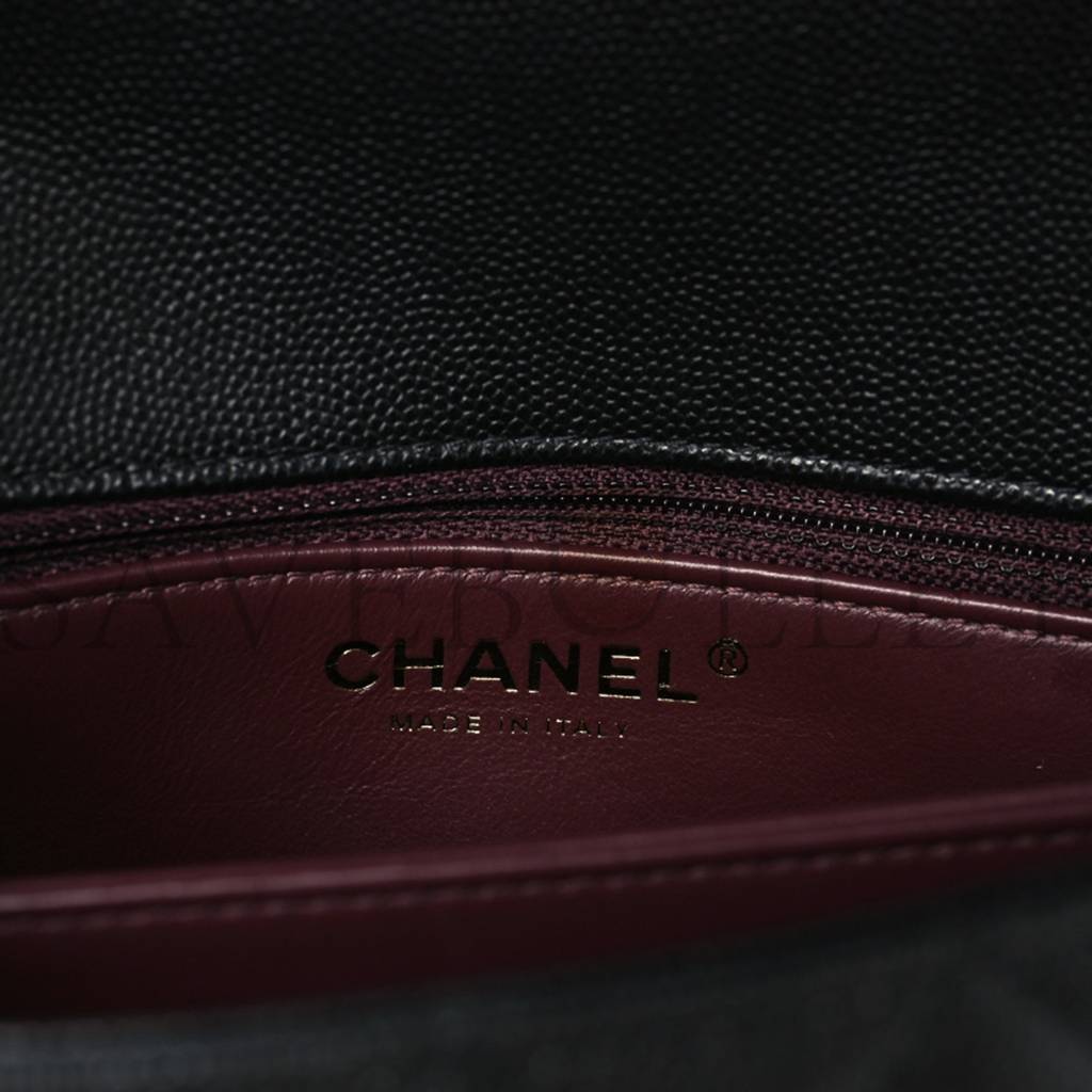 CHANEL CAVIAR QUILTED MINI COCO HANDLE FLAP BLACK GOLD HARDWARE (23*14*10cm) CHANEL CAVIAR QUILTED MINI COCO HANDLE FLAP BLACK GOLD HARDWARE (23*14*10cm)