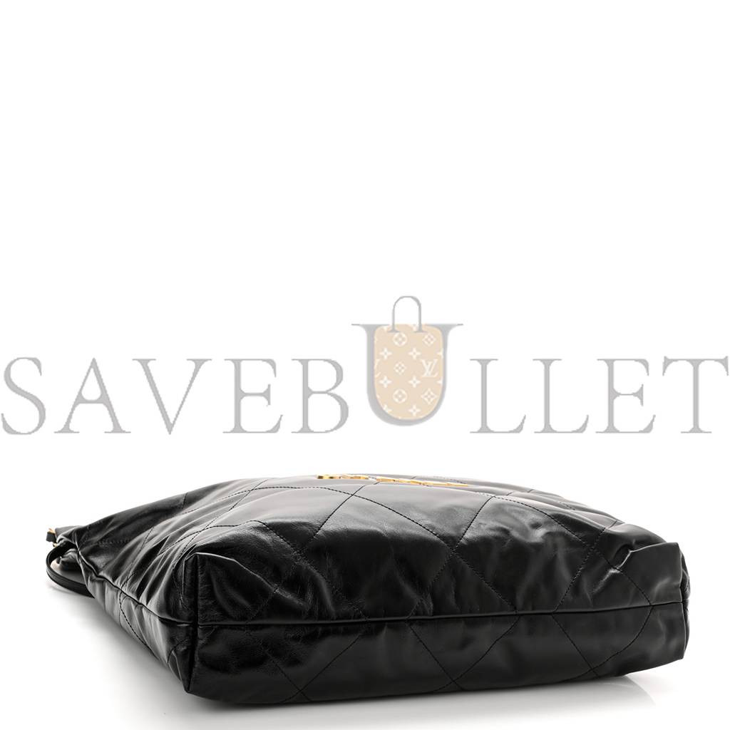 CHANEL SHINY CALFSKIN QUILTED CHANEL 22 BLACK (37*35*7cm) CHANEL SHINY CALFSKIN QUILTED CHANEL 22 BLACK (37*35*7cm)