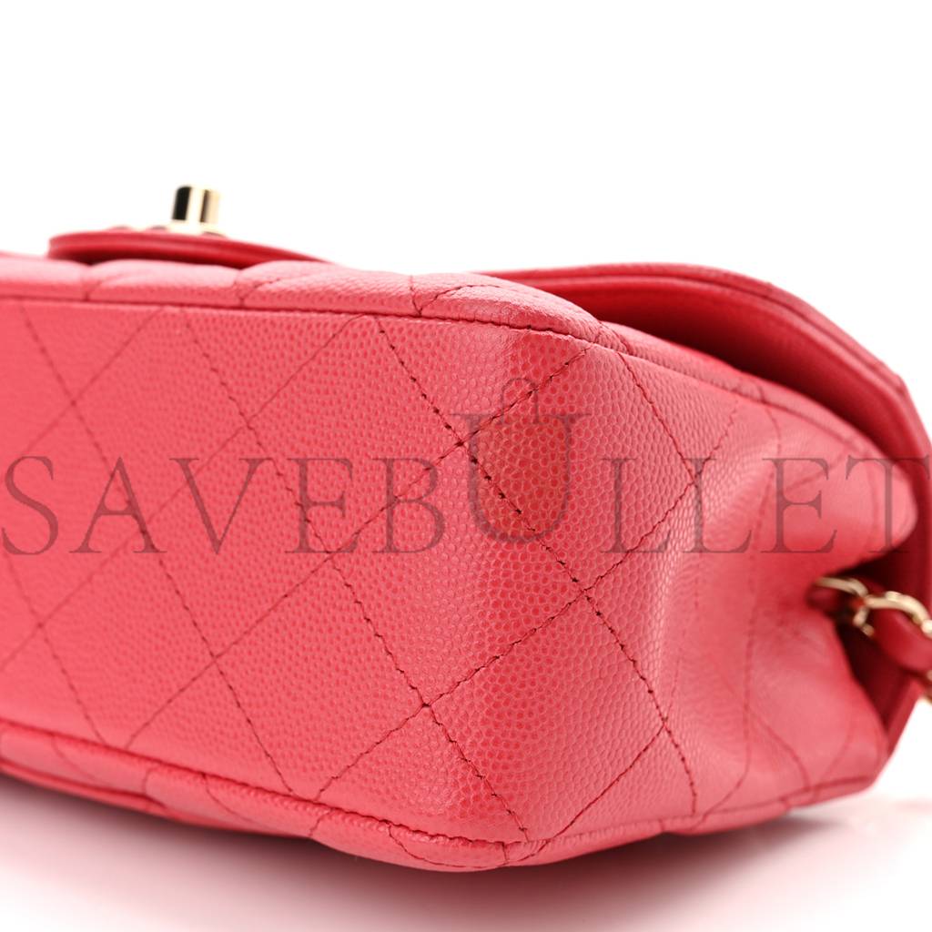CHANEL CAVIAR QUILTED MINI RECTANGULAR FLAP DARK PINK ROSE GOLD HARDWARE (20*13*6cm) CHANEL CAVIAR QUILTED MINI RECTANGULAR FLAP DARK PINK ROSE GOLD HARDWARE (20*13*6cm)