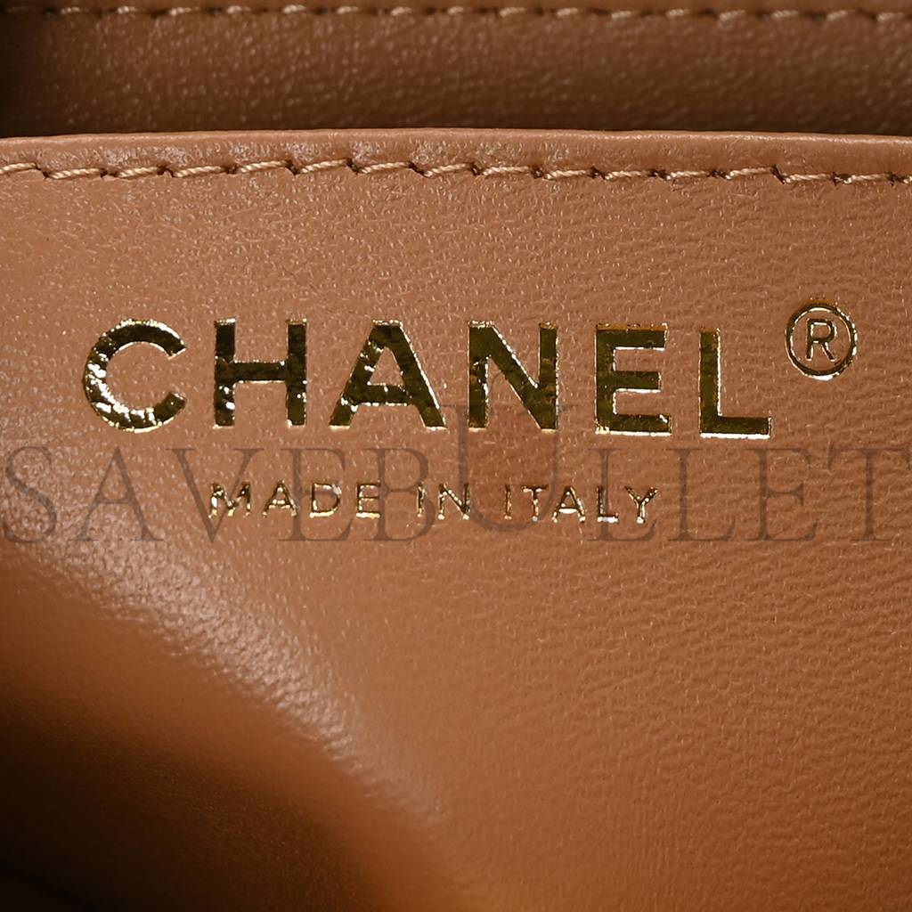 CHANEL LAMBSKIN QUILTED MINI TOP HANDLE RECTANGULAR FLAP BEIGE ROSE GOLD HARDWARE (19*13*6cm) CHANEL LAMBSKIN QUILTED MINI TOP HANDLE RECTANGULAR FLAP BEIGE ROSE GOLD HARDWARE (19*13*6cm)
