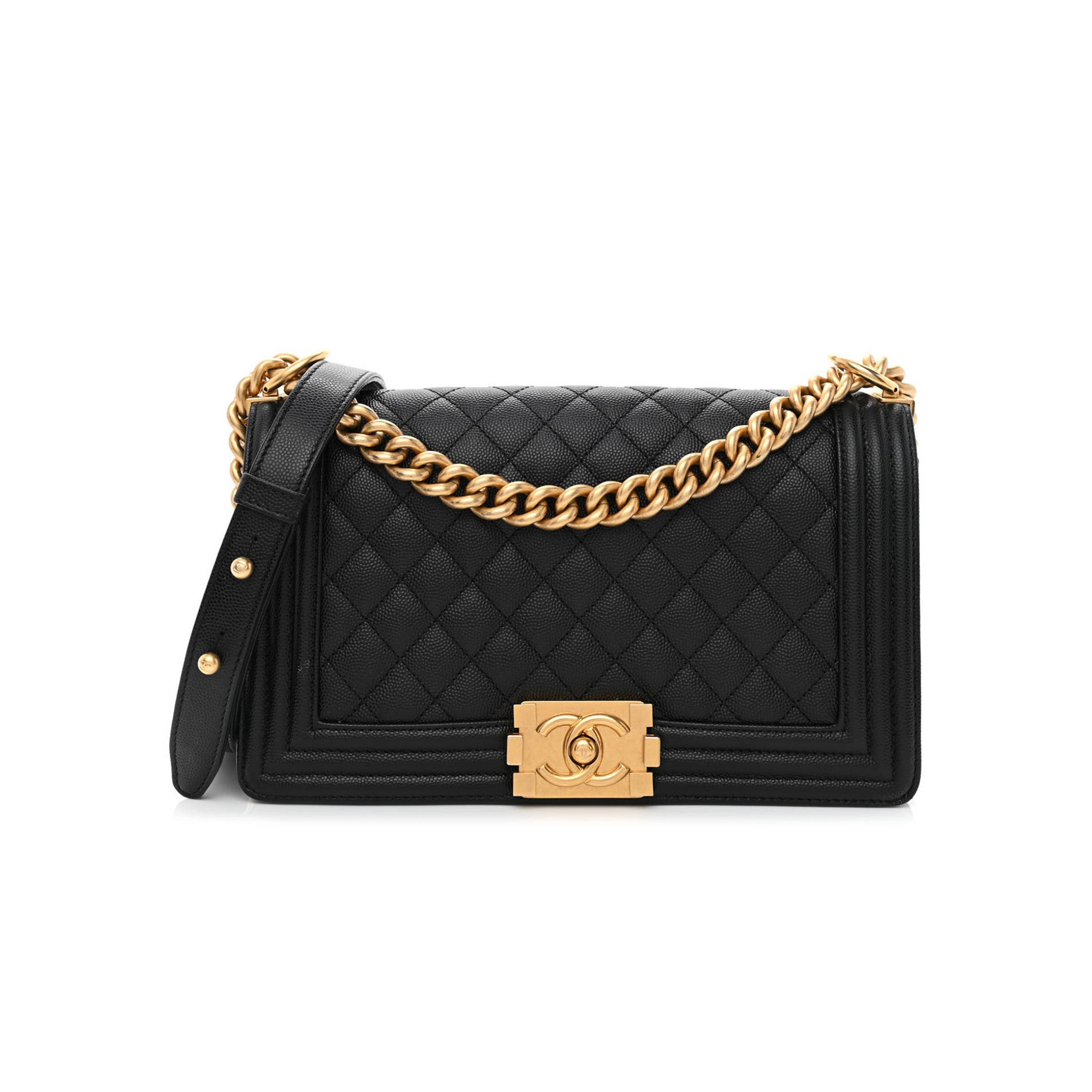 CHANEL CAVIAR QUILTED MEDIUM BOY FLAP BLACK ROSE GOLD HARDWARE (25*15*9cm) CHANEL CAVIAR QUILTED MEDIUM BOY FLAP BLACK ROSE GOLD HARDWARE (25*15*9cm)