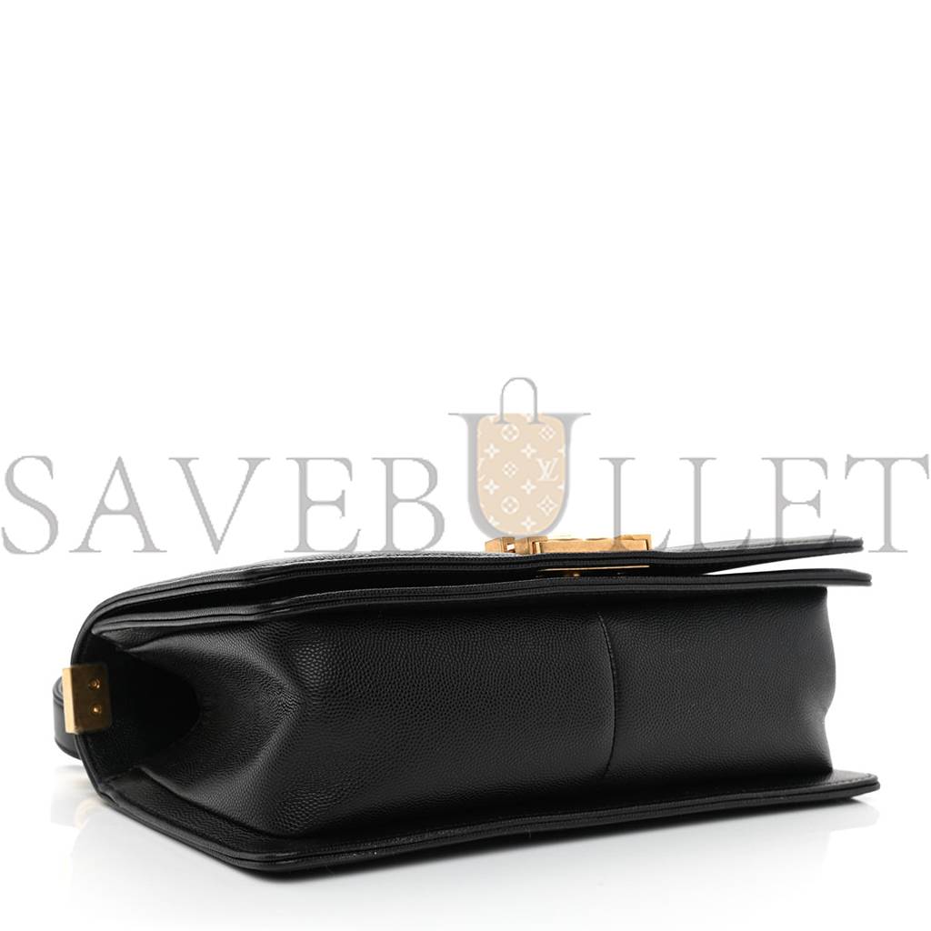 CHANEL CAVIAR QUILTED MEDIUM BOY FLAP BLACK ROSE GOLD HARDWARE (25*15*9cm) CHANEL CAVIAR QUILTED MEDIUM BOY FLAP BLACK ROSE GOLD HARDWARE (25*15*9cm)