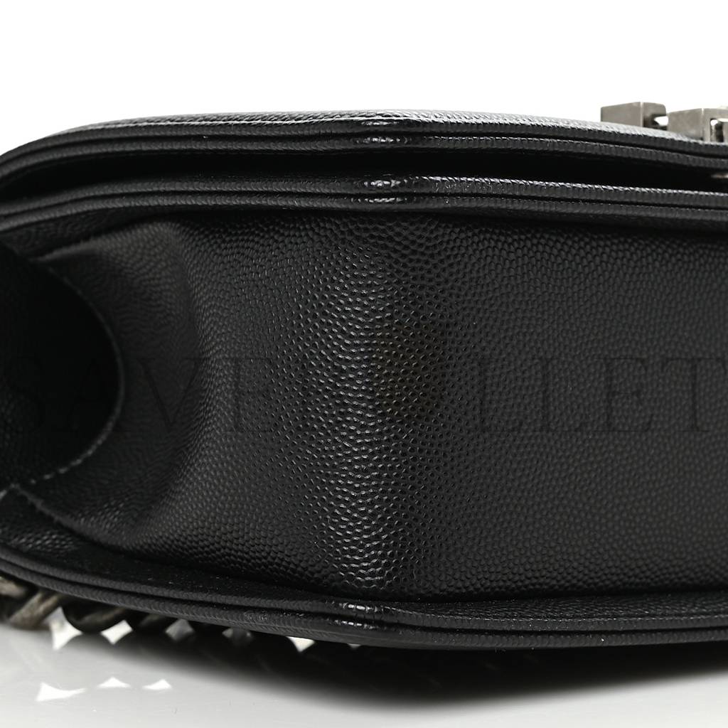 CHANEL CAVIAR QUILTED SMALL BOY FLAP BLACK SILVER HARDWARE (19.7*12.1*7.6cm) CHANEL CAVIAR QUILTED SMALL BOY FLAP BLACK SILVER HARDWARE (19.7*12.1*7.6cm)