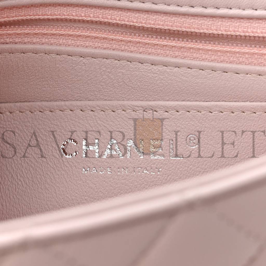 CHANEL LAMBSKIN QUILTED MINI RECTANGULAR FLAP LIGHT PURPLE SILVER HARDWARE (20*13*6cm) CHANEL LAMBSKIN QUILTED MINI RECTANGULAR FLAP LIGHT PURPLE SILVER HARDWARE (20*13*6cm)
