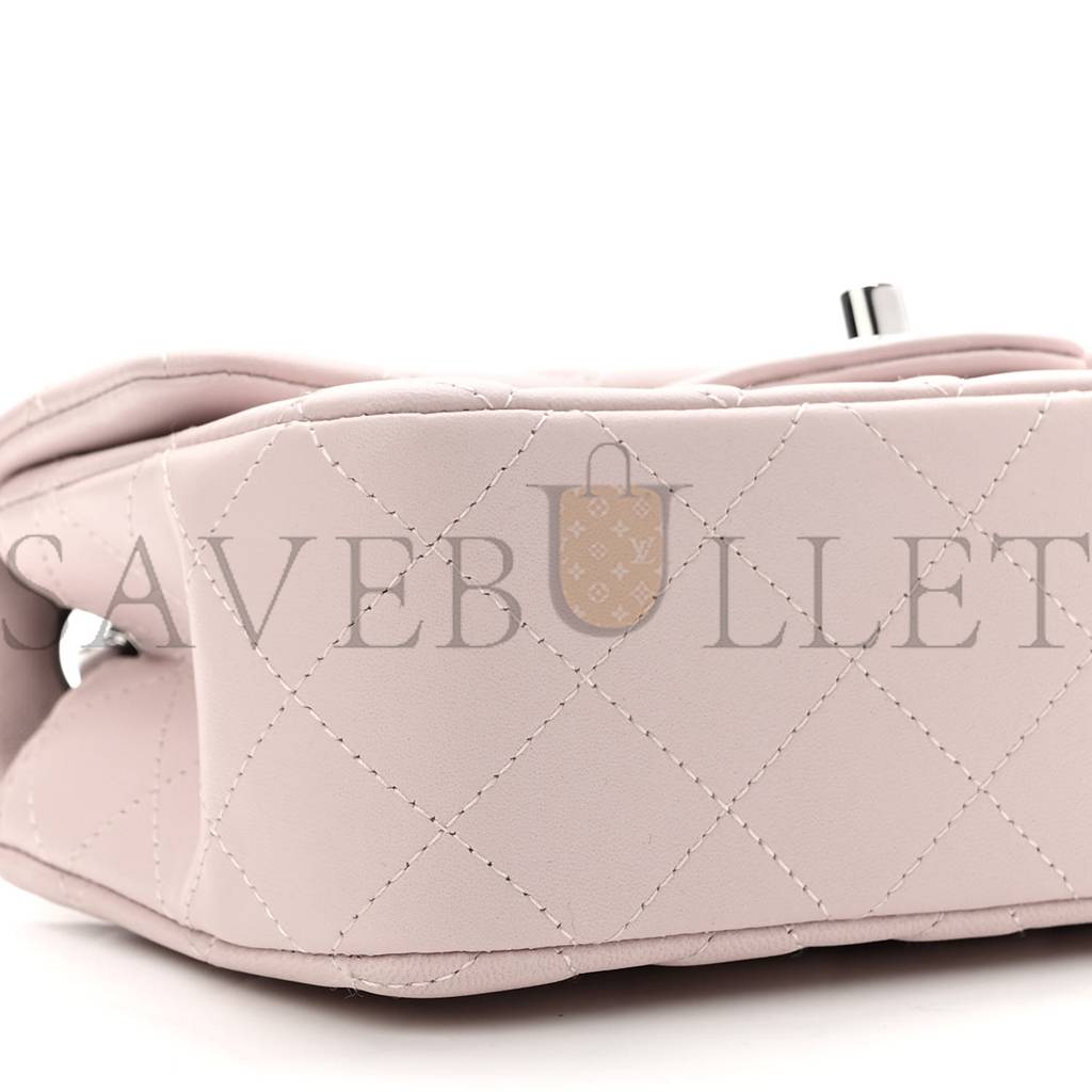 CHANEL LAMBSKIN QUILTED MINI RECTANGULAR FLAP LIGHT PURPLE SILVER HARDWARE (20*13*6cm) CHANEL LAMBSKIN QUILTED MINI RECTANGULAR FLAP LIGHT PURPLE SILVER HARDWARE (20*13*6cm)