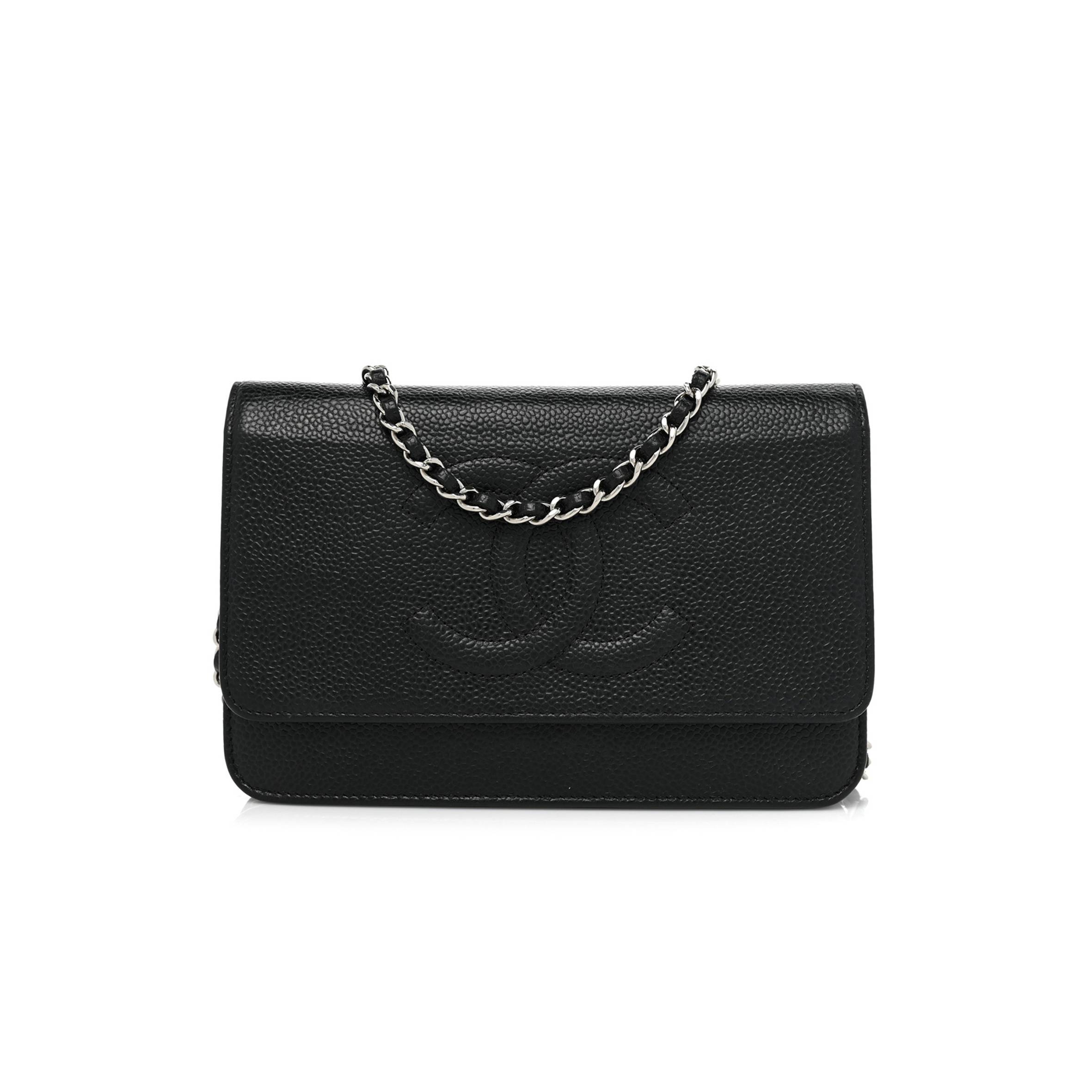 CHANEL CAVIAR TIMELESS CC WALLET ON CHAIN WOC BLACK (19*13*3cm) CHANEL CAVIAR TIMELESS CC WALLET ON CHAIN WOC BLACK (19*13*3cm)