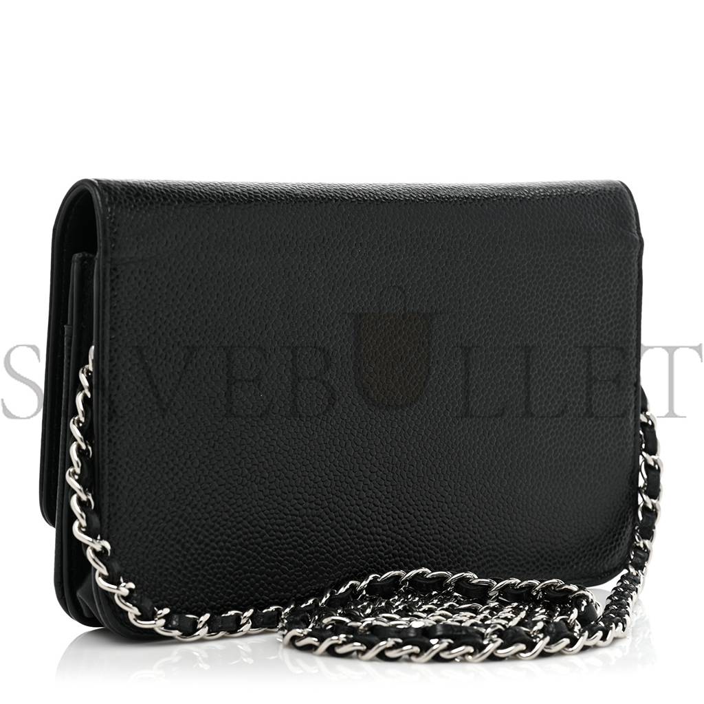 CHANEL CAVIAR TIMELESS CC WALLET ON CHAIN WOC BLACK (19*13*3cm) CHANEL CAVIAR TIMELESS CC WALLET ON CHAIN WOC BLACK (19*13*3cm)