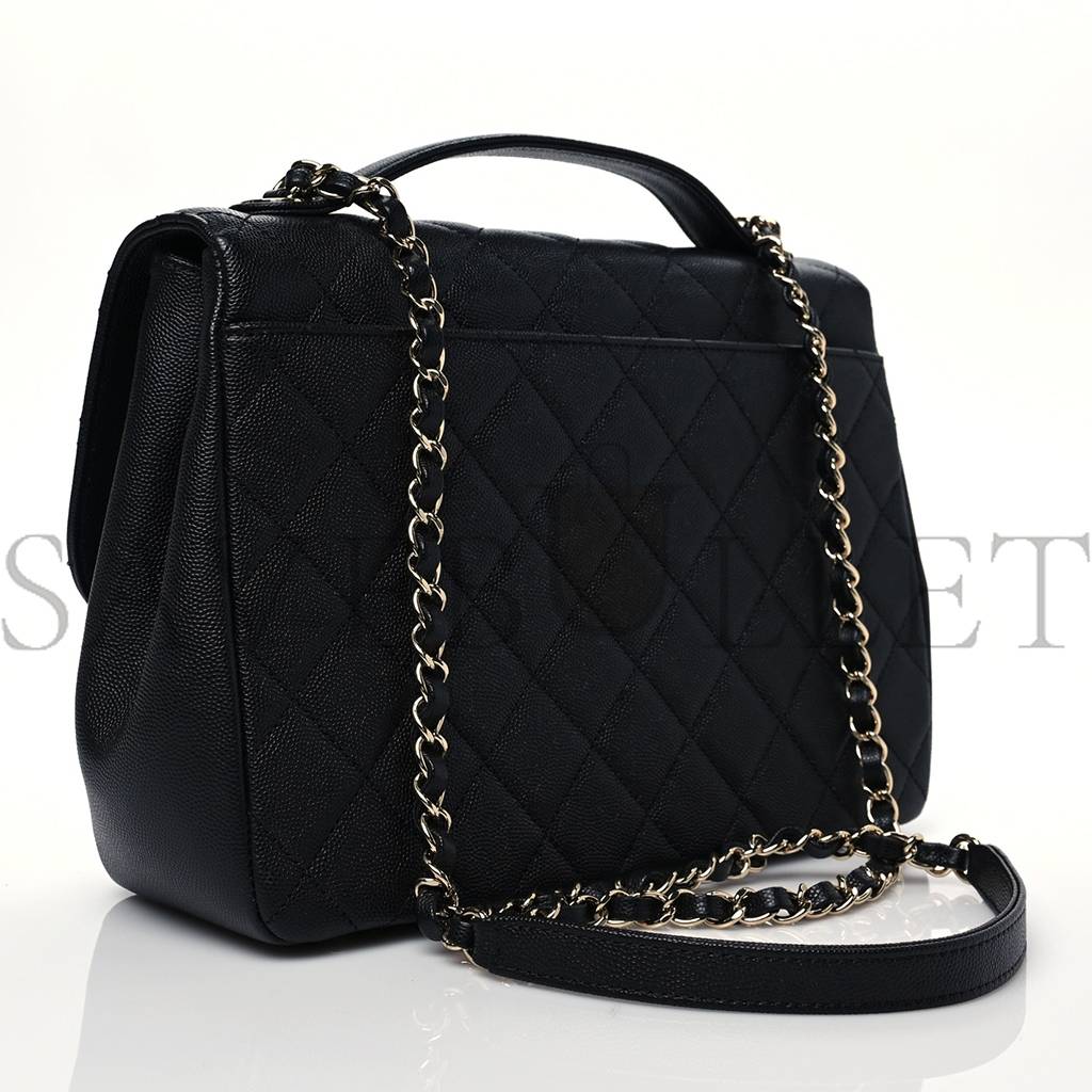 CHANEL CAVIAR QUILTED LARGE BUSINESS AFFINITY FLAP BLACK ROSE GOLD HARDWARE (27*19*9cm) CHANEL CAVIAR QUILTED LARGE BUSINESS AFFINITY FLAP BLACK ROSE GOLD HARDWARE (27*19*9cm)