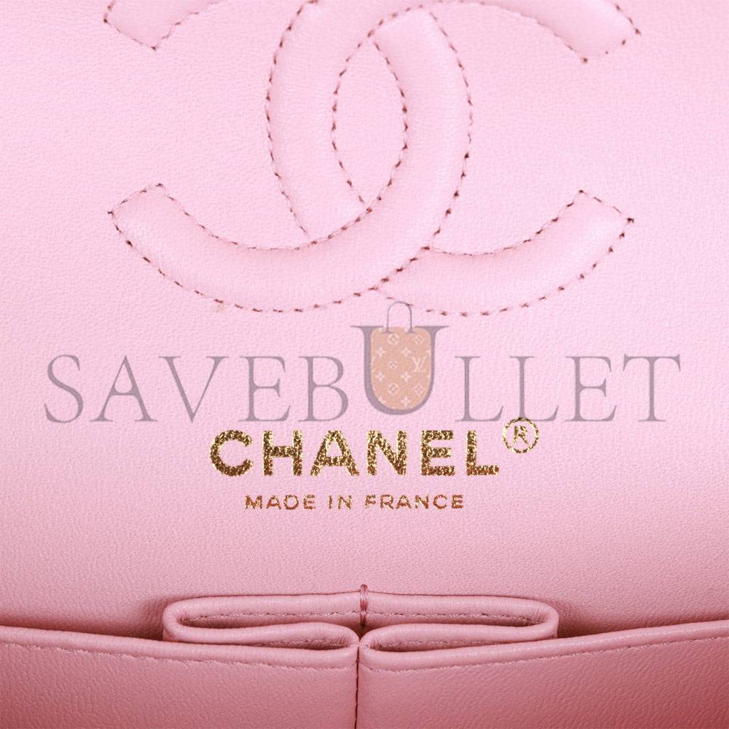 CHANEL SMALL CHEVRON CLASSIC DOUBLE FLAP PINK CALFSKIN LIGHT GOLD HARDWARE (23*13*6cm) CHANEL SMALL CHEVRON CLASSIC DOUBLE FLAP PINK CALFSKIN LIGHT GOLD HARDWARE (23*13*6cm)