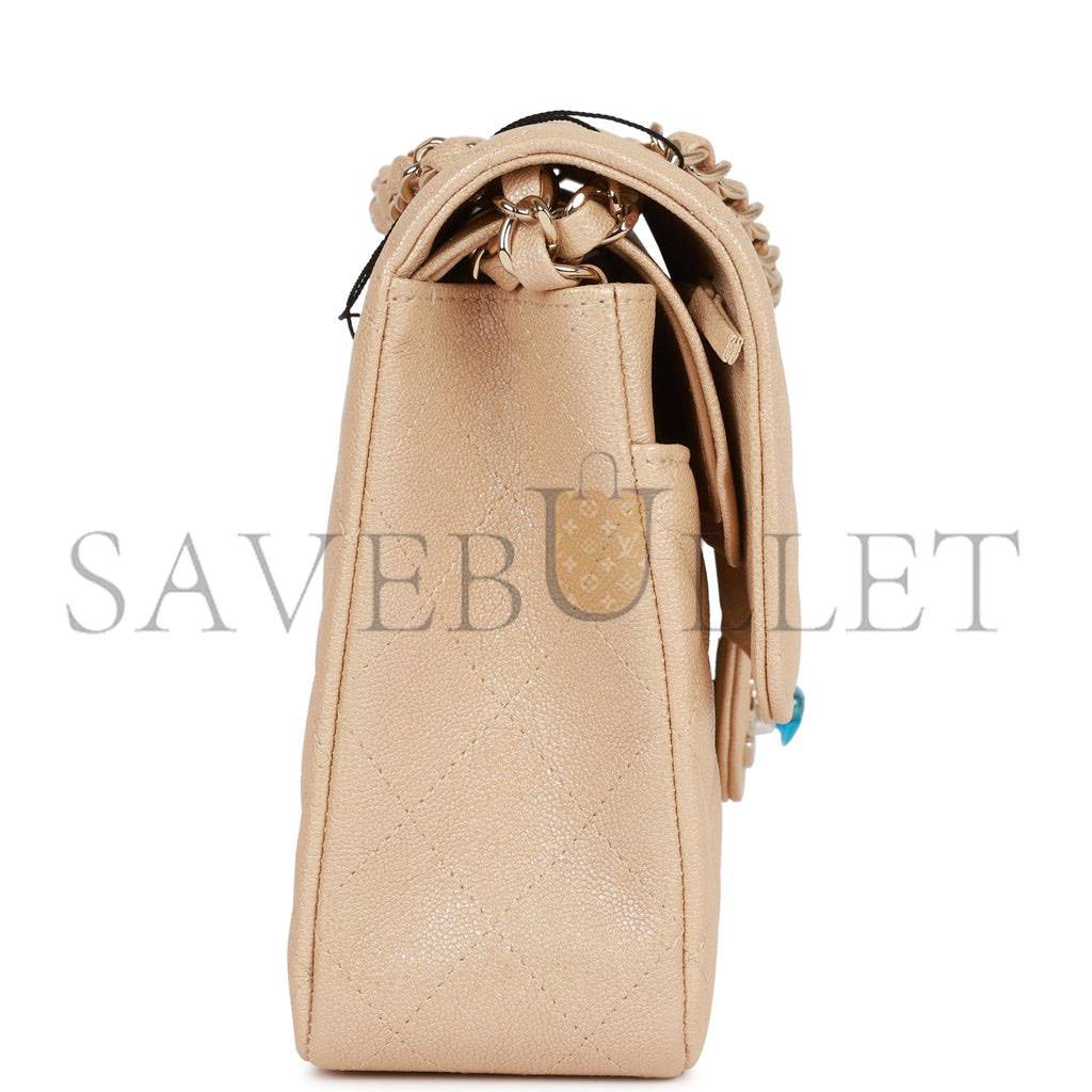 CHANEL MEDIUM CLASSIC DOUBLE FLAP BAG BEIGE IRIDESCENT CAVIAR LIGHT GOLD HARDWARE (25*15*7cm) CHANEL MEDIUM CLASSIC DOUBLE FLAP BAG BEIGE IRIDESCENT CAVIAR LIGHT GOLD HARDWARE (25*15*7cm)