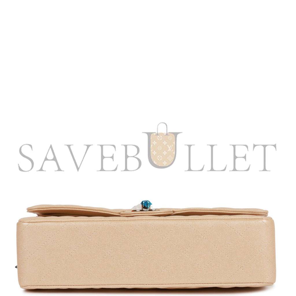 CHANEL MEDIUM CLASSIC DOUBLE FLAP BAG BEIGE IRIDESCENT CAVIAR LIGHT GOLD HARDWARE (25*15*7cm) CHANEL MEDIUM CLASSIC DOUBLE FLAP BAG BEIGE IRIDESCENT CAVIAR LIGHT GOLD HARDWARE (25*15*7cm)