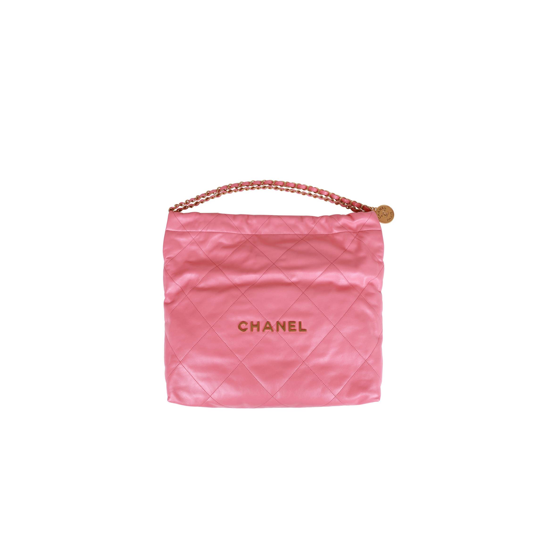 CHANEL SMALL 22 BAG PINK CALFSKIN GOLD HARDWARE (30*28*8cm) CHANEL SMALL 22 BAG PINK CALFSKIN GOLD HARDWARE (30*28*8cm)