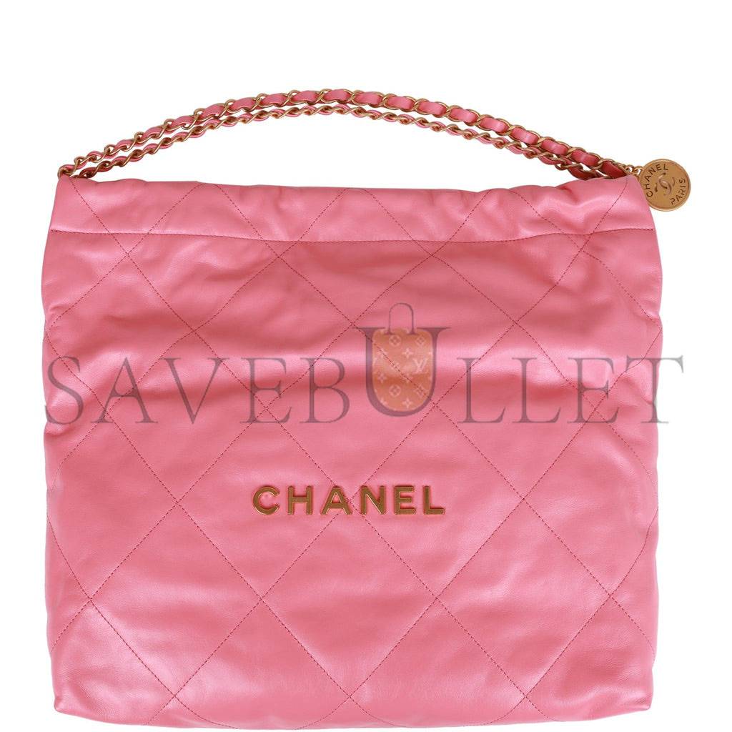 CHANEL SMALL 22 BAG PINK CALFSKIN GOLD HARDWARE (30*28*8cm) CHANEL SMALL 22 BAG PINK CALFSKIN GOLD HARDWARE (30*28*8cm)
