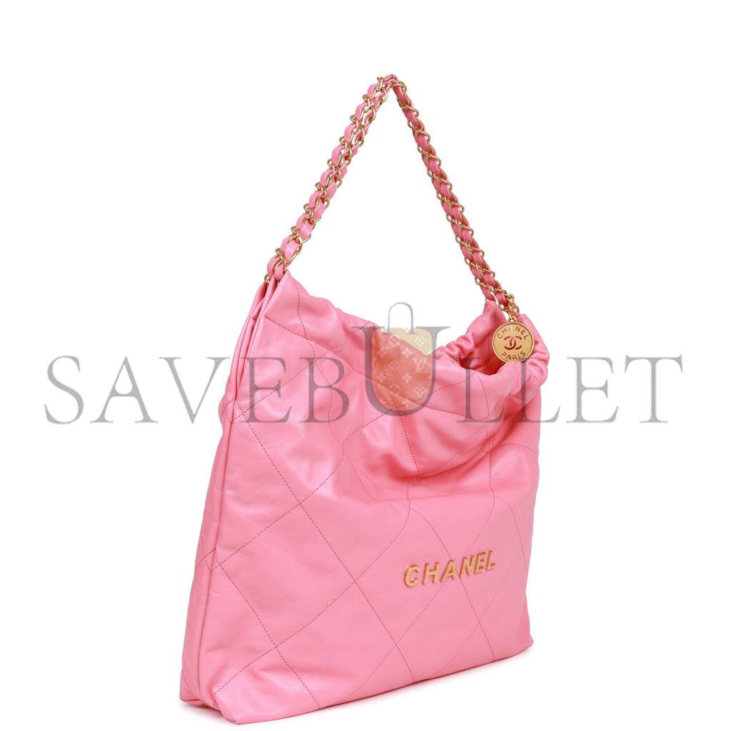 CHANEL SMALL 22 BAG PINK CALFSKIN GOLD HARDWARE (30*28*8cm) CHANEL SMALL 22 BAG PINK CALFSKIN GOLD HARDWARE (30*28*8cm)