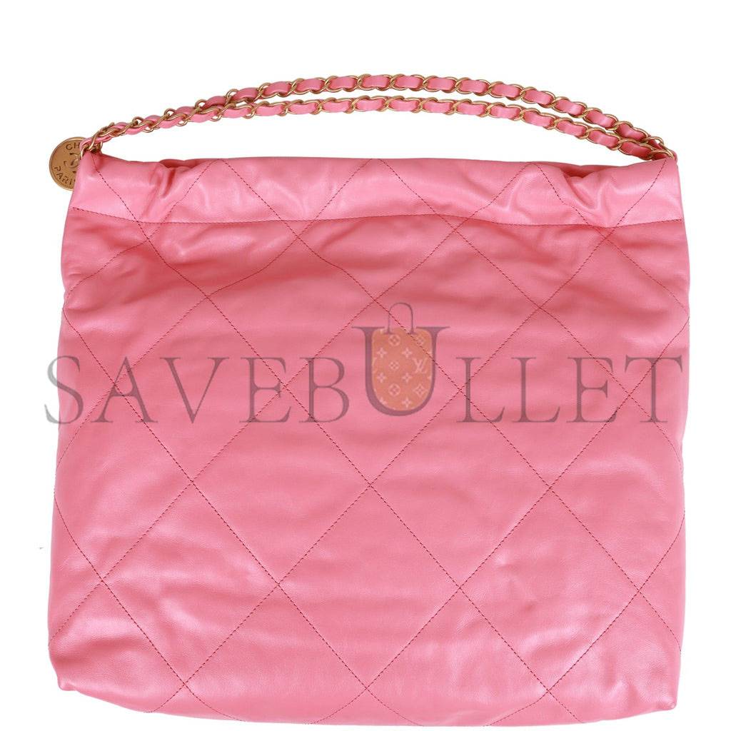 CHANEL SMALL 22 BAG PINK CALFSKIN GOLD HARDWARE (30*28*8cm) CHANEL SMALL 22 BAG PINK CALFSKIN GOLD HARDWARE (30*28*8cm)