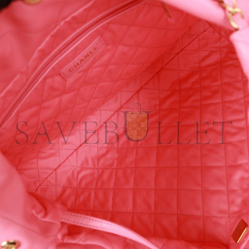 CHANEL SMALL 22 BAG PINK CALFSKIN GOLD HARDWARE (30*28*8cm) CHANEL SMALL 22 BAG PINK CALFSKIN GOLD HARDWARE (30*28*8cm)