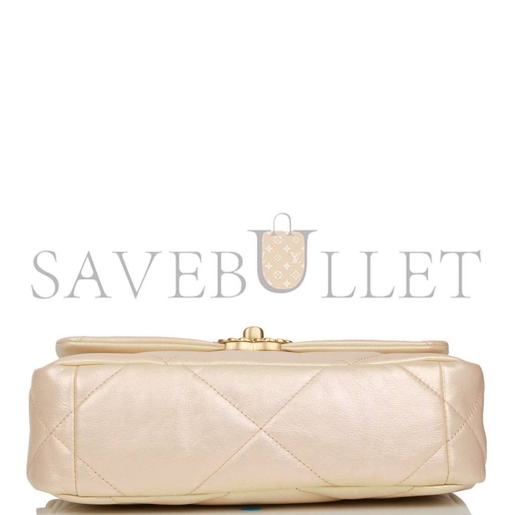 CHANEL MEDIUM 19 FLAP BAG ROSE IRIDESCENT CALFSKIN MIXED HARDWARE (25*16*9cm) CHANEL MEDIUM 19 FLAP BAG ROSE IRIDESCENT CALFSKIN MIXED HARDWARE (25*16*9cm)