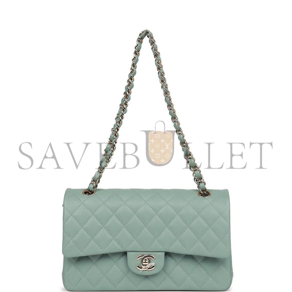 CHANEL MEDIUM CLASSIC DOUBLE FLAP BAG GREEN CAVIAR LIGHT GOLD HARDWARE (25*15*7cm) CHANEL MEDIUM CLASSIC DOUBLE FLAP BAG GREEN CAVIAR LIGHT GOLD HARDWARE (25*15*7cm)