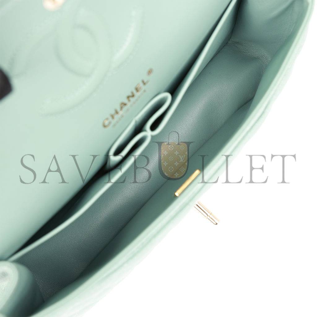 CHANEL MEDIUM CLASSIC DOUBLE FLAP BAG GREEN CAVIAR LIGHT GOLD HARDWARE (25*15*7cm) CHANEL MEDIUM CLASSIC DOUBLE FLAP BAG GREEN CAVIAR LIGHT GOLD HARDWARE (25*15*7cm)