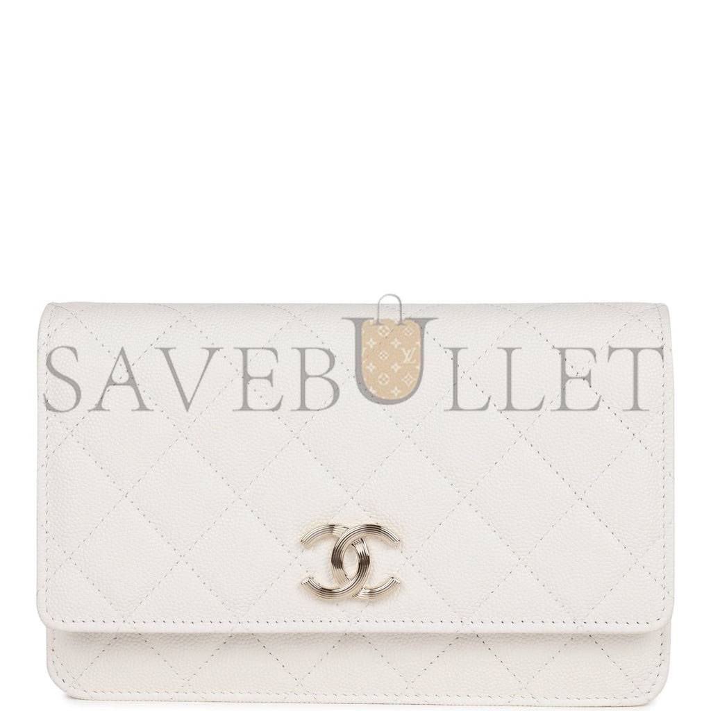 CHANEL WALLET ON CHAIN WOC WHITE CAVIAR LIGHT GOLD HARDWARE (19*12*4cm) CHANEL WALLET ON CHAIN WOC WHITE CAVIAR LIGHT GOLD HARDWARE (19*12*4cm)