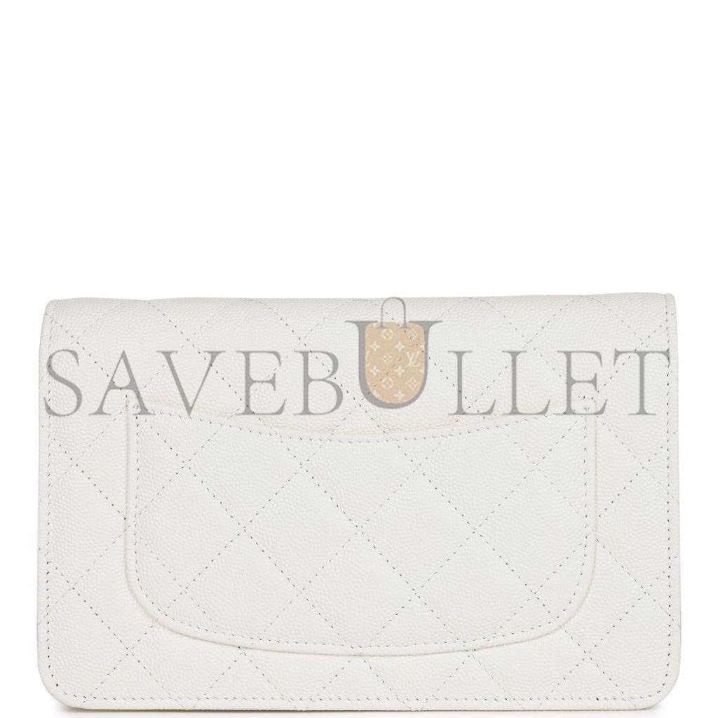 CHANEL WALLET ON CHAIN WOC WHITE CAVIAR LIGHT GOLD HARDWARE (19*12*4cm) CHANEL WALLET ON CHAIN WOC WHITE CAVIAR LIGHT GOLD HARDWARE (19*12*4cm)