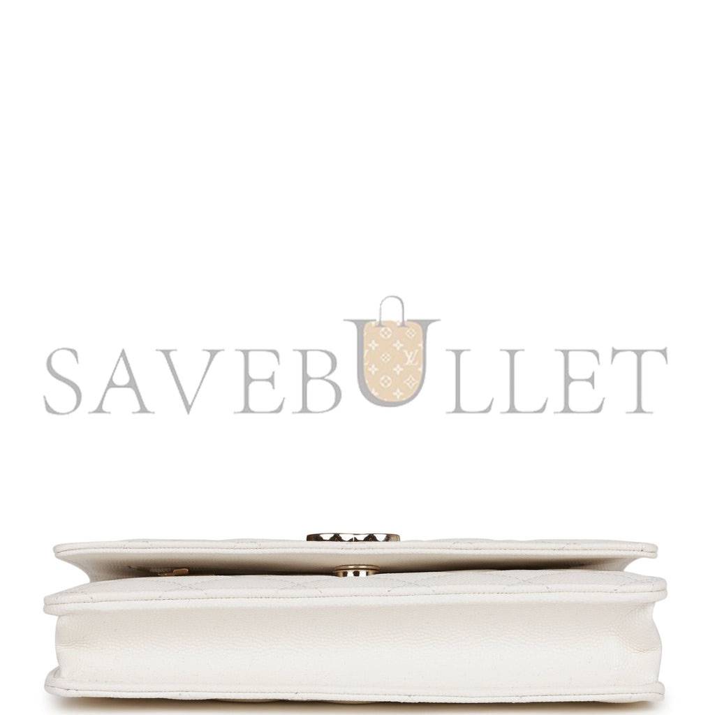 CHANEL WALLET ON CHAIN WOC WHITE CAVIAR LIGHT GOLD HARDWARE (19*12*4cm) CHANEL WALLET ON CHAIN WOC WHITE CAVIAR LIGHT GOLD HARDWARE (19*12*4cm)