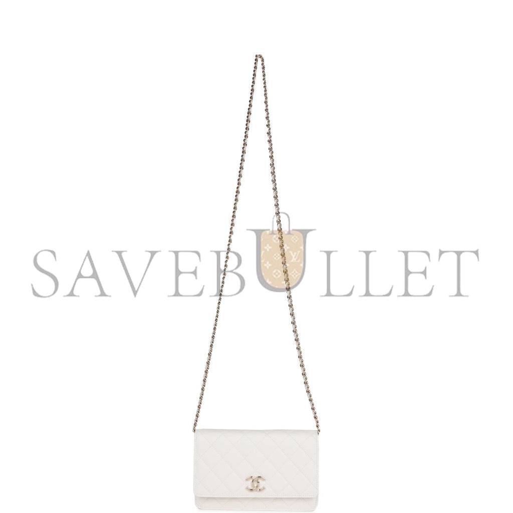 CHANEL WALLET ON CHAIN WOC WHITE CAVIAR LIGHT GOLD HARDWARE (19*12*4cm) CHANEL WALLET ON CHAIN WOC WHITE CAVIAR LIGHT GOLD HARDWARE (19*12*4cm)