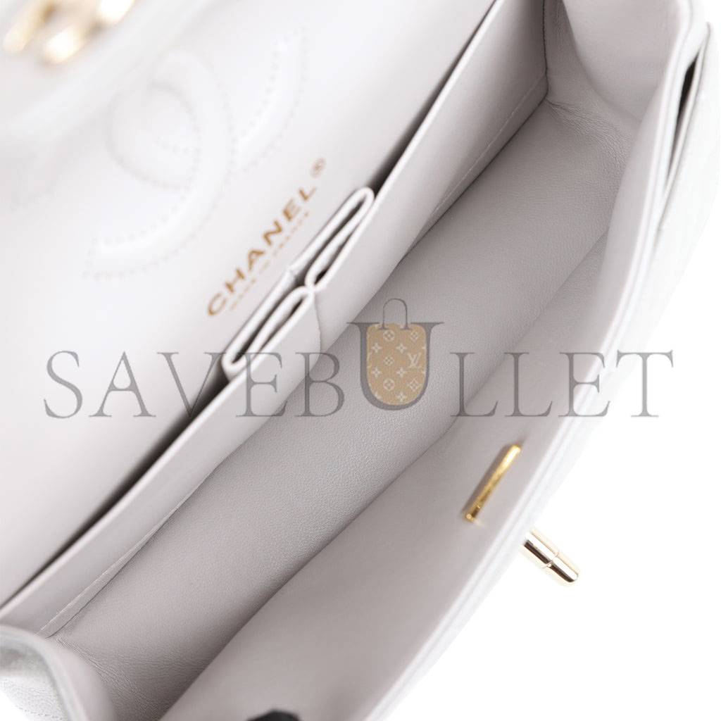 CHANEL SMALL CLASSIC DOUBLE FLAP GREY CAVIAR LIGHT GOLD HARDWARE (23*13*6cm) CHANEL SMALL CLASSIC DOUBLE FLAP GREY CAVIAR LIGHT GOLD HARDWARE (23*13*6cm)