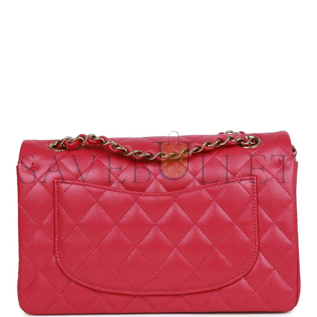 CHANEL SMALL CLASSIC DOUBLE FLAP FUCHSIA CAVIAR LIGHT GOLD HARDWARE (23*13*6cm) CHANEL SMALL CLASSIC DOUBLE FLAP FUCHSIA CAVIAR LIGHT GOLD HARDWARE (23*13*6cm)