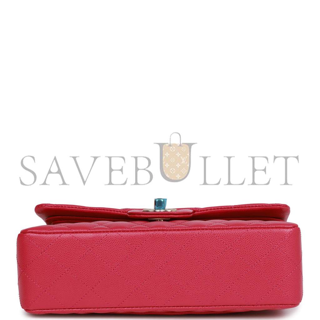 CHANEL SMALL CLASSIC DOUBLE FLAP FUCHSIA CAVIAR LIGHT GOLD HARDWARE (23*13*6cm) CHANEL SMALL CLASSIC DOUBLE FLAP FUCHSIA CAVIAR LIGHT GOLD HARDWARE (23*13*6cm)