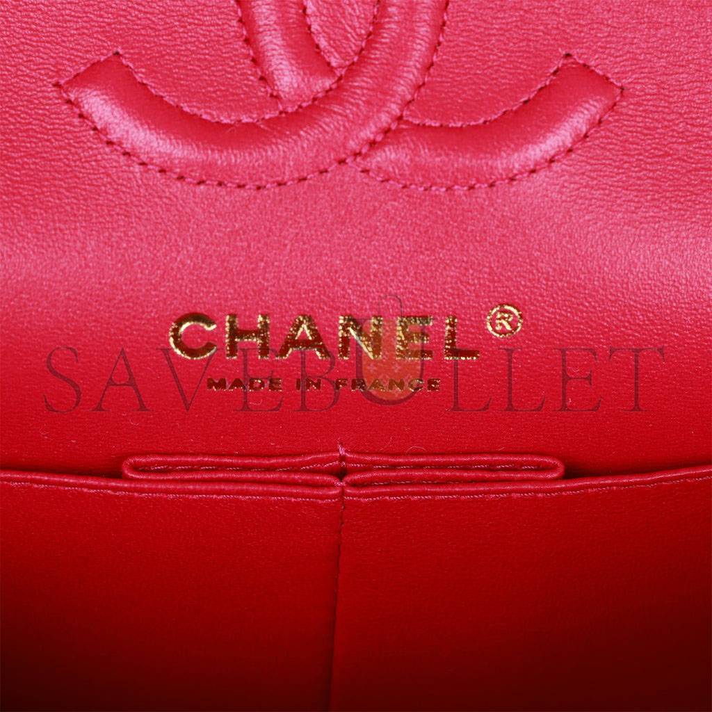 CHANEL SMALL CLASSIC DOUBLE FLAP FUCHSIA CAVIAR LIGHT GOLD HARDWARE (23*13*6cm) CHANEL SMALL CLASSIC DOUBLE FLAP FUCHSIA CAVIAR LIGHT GOLD HARDWARE (23*13*6cm)