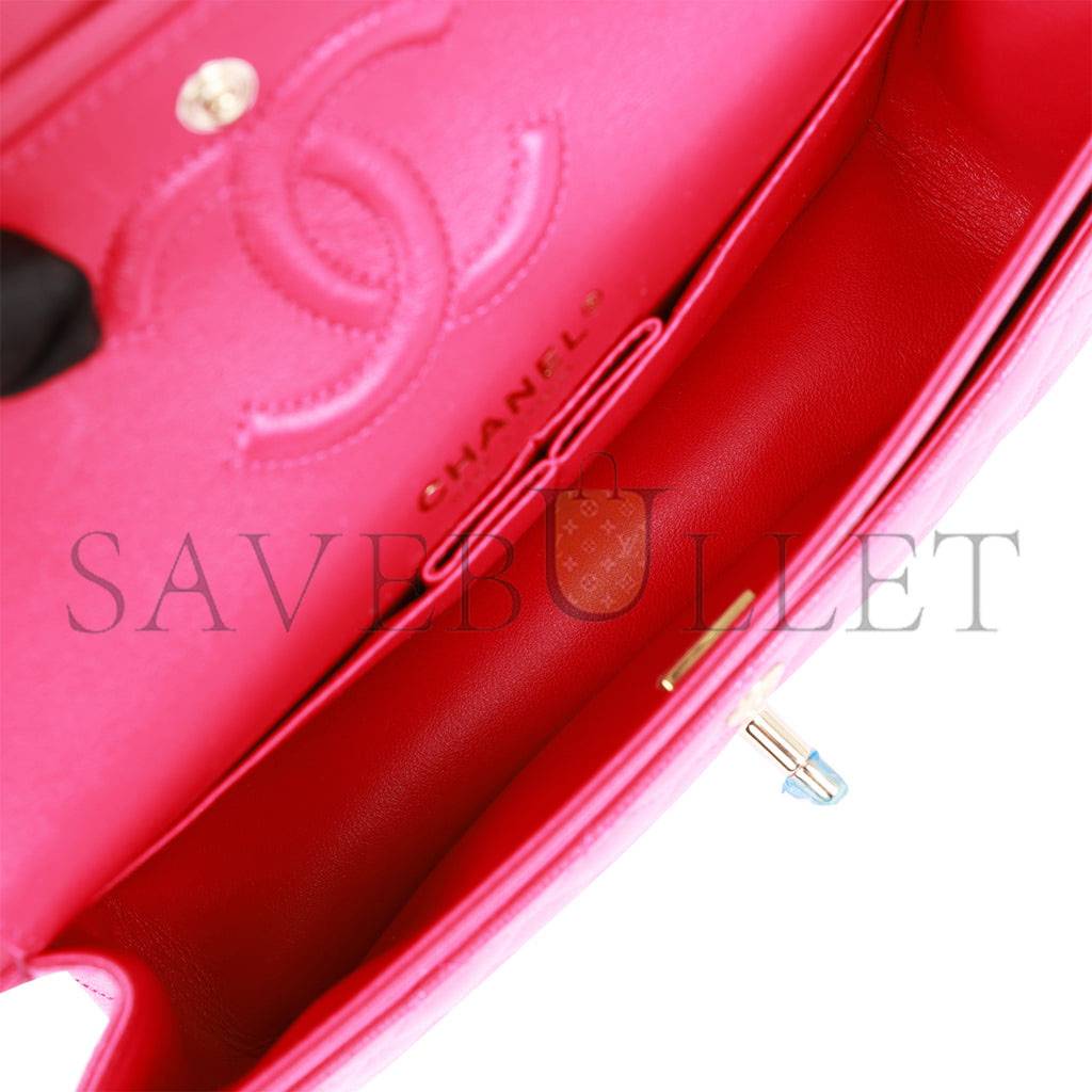 CHANEL SMALL CLASSIC DOUBLE FLAP FUCHSIA CAVIAR LIGHT GOLD HARDWARE (23*13*6cm) CHANEL SMALL CLASSIC DOUBLE FLAP FUCHSIA CAVIAR LIGHT GOLD HARDWARE (23*13*6cm)