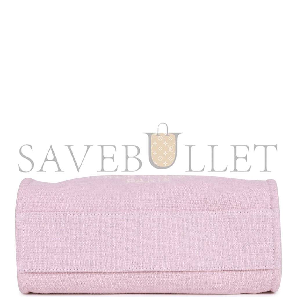 CHANEL SMALL DEAUVILLE SHOPPING BAG PINK BOUCLE LIGHT GOLD HARDWARE (34*27*15cm) CHANEL SMALL DEAUVILLE SHOPPING BAG PINK BOUCLE LIGHT GOLD HARDWARE (34*27*15cm)