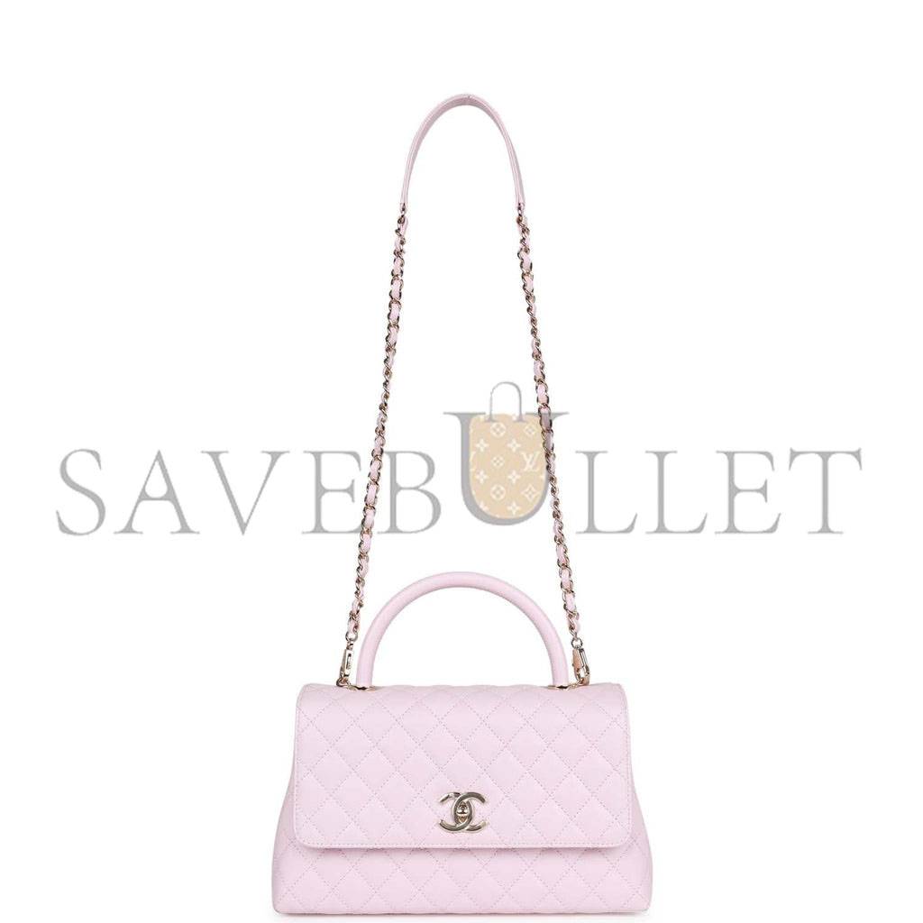 CHANEL MEDIUM COCO HANDLE FLAP BAG LIGHT PINK CAVIAR LIGHT GOLD HARDWARE (29*18*11cm) CHANEL MEDIUM COCO HANDLE FLAP BAG LIGHT PINK CAVIAR LIGHT GOLD HARDWARE (29*18*11cm)