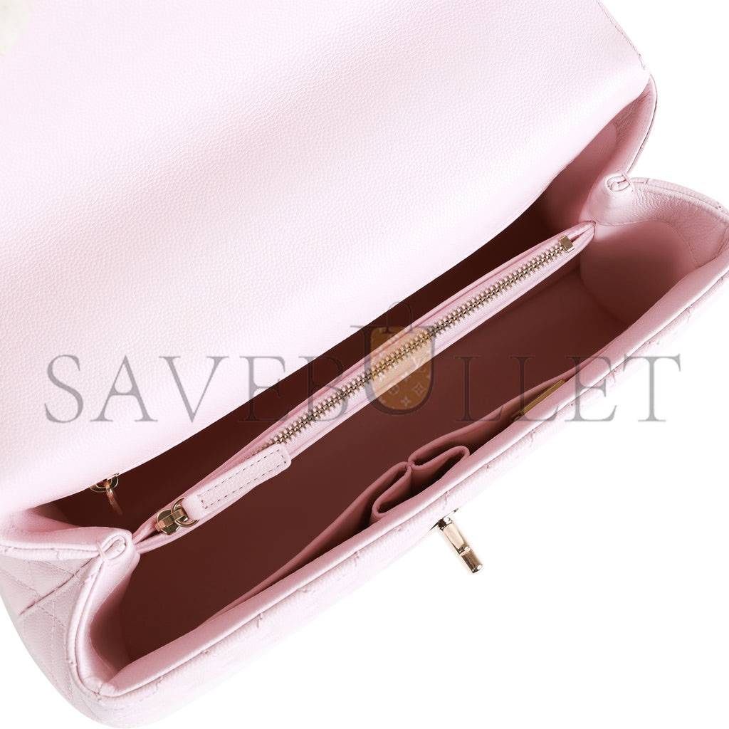 CHANEL MEDIUM COCO HANDLE FLAP BAG LIGHT PINK CAVIAR LIGHT GOLD HARDWARE (29*18*11cm) CHANEL MEDIUM COCO HANDLE FLAP BAG LIGHT PINK CAVIAR LIGHT GOLD HARDWARE (29*18*11cm)