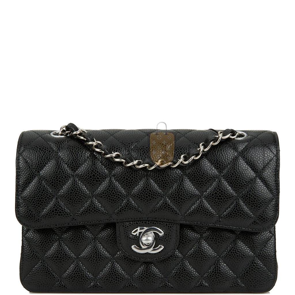 CHANEL SMALL CLASSIC DOUBLE FLAP BLACK CAVIAR SILVER HARDWARE (23*13*6cm) CHANEL SMALL CLASSIC DOUBLE FLAP BLACK CAVIAR SILVER HARDWARE (23*13*6cm)