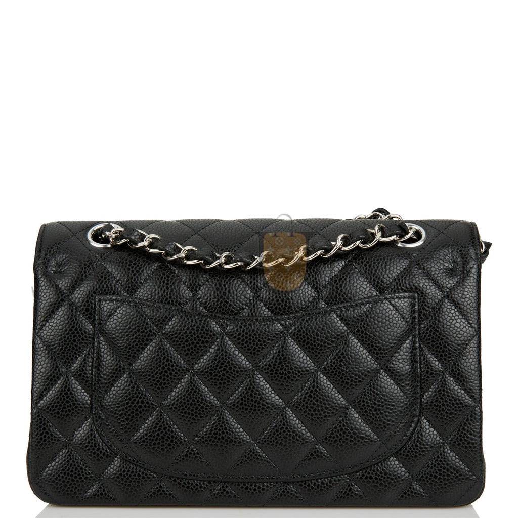 CHANEL SMALL CLASSIC DOUBLE FLAP BLACK CAVIAR SILVER HARDWARE (23*13*6cm) CHANEL SMALL CLASSIC DOUBLE FLAP BLACK CAVIAR SILVER HARDWARE (23*13*6cm)