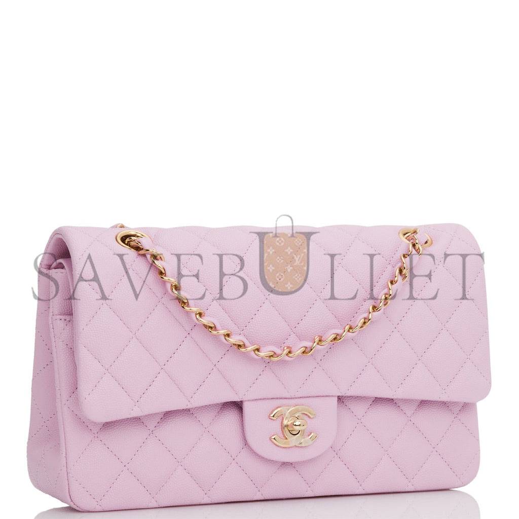 CHANEL MEDIUM CLASSIC DOUBLE FLAP BAG ROSE CLAIR CAVIAR LIGHT GOLD HARDWARE (25*15*7cm) CHANEL MEDIUM CLASSIC DOUBLE FLAP BAG ROSE CLAIR CAVIAR LIGHT GOLD HARDWARE (25*15*7cm)